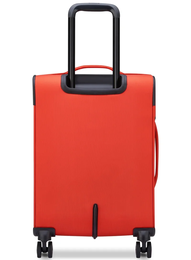 UNITED COLORS OF BENETTON  Color Block 55 Cm 4 Double Wheeled Softside Expandable Cabin Luggage Trolley Case - Red  | Best Price UAE